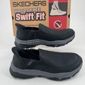 NEW Skechers Izaiah Swift Fit Shoes MENS Black Hands Free Slip On Sneakers 13